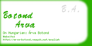 botond arva business card