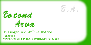 botond arva business card